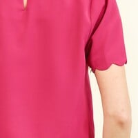 Scalloped Edge Blouse - Thumbnail 2