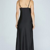 Black Satin Dress - Thumbnail 1