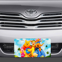 Disney Winnie the Pooh Tigger Piglet Eeyore Roo Vanity License Plate - Thumbnail 1