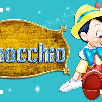 Disney pinocchio old title screen vanity license plate