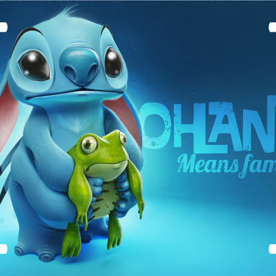 Disney lilo & stitch ohana means family vanity license plate