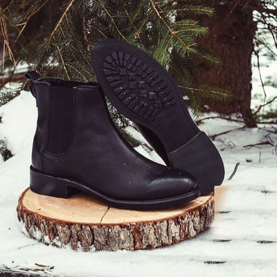 Genuine leather black color rounded toe high ankle party wear men chelsea boots - Thumbnail 2