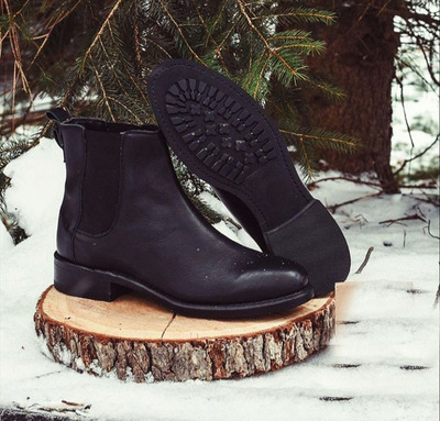 Genuine Leather Black Color Rounded Toe High Ankle Party Wear Men Chelsea Boots