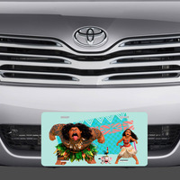 Disney Moana Maui Sticking Out Tongue Vanity License Plate - Thumbnail 1