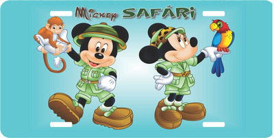 Disney Mickey and Minnie Mouse Safari Vanity License Plate