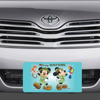 Disney Mickey and Minnie Mouse Safari Vanity License Plate - Thumbnail 1