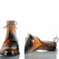 Handmade Men Tan Brown Leather Boots, Men’s Wing Tip Brogue Ankle High Boots, Mens boot - Thumbnail 2