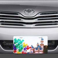 Disney Cinderella Castle Mickey Mouse Balloons Vanity License Plate - Thumbnail 1