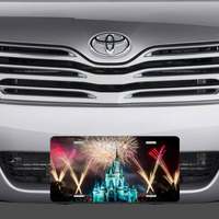 Disney Cinderella Castle Fireworks Magic Vanity License Plate - Thumbnail 1
