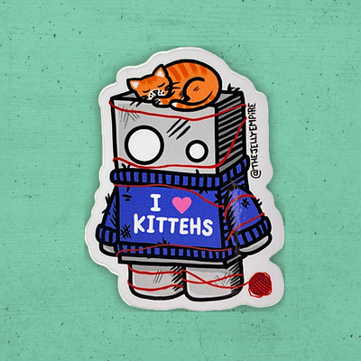 I Love Kittehs Sticker