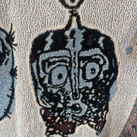 SALE! Throw Blanket-- Blue Blob Revelations! SALE! - Thumbnail 4