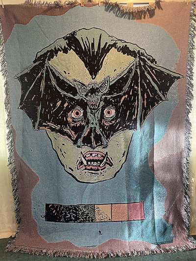 SALE! Blanket Textile-- Vampire Bat!