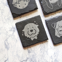 Psychic Psy Assassin Dog Family Slate Coasters - Thumbnail 4