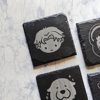 Psychic Psy Assassin Dog Family Slate Coasters - Thumbnail 3