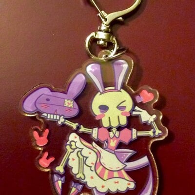 Kawaii skeleton 2.5'' acrylic charm