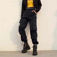 Streetwear Hip-hop Baggy Pocket Buckle Casual Overalls Cargo Trousers  - Thumbnail 2