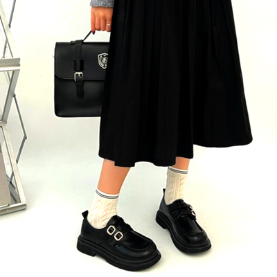 Stunning England Dual Buckle Straps Leather Shoes Back School Party Gothic Girlystyle Amazing 