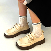 Stunning England Dual Buckle Straps Leather Shoes Back School Party Gothic Girlystyle Amazing  - Thumbnail 7