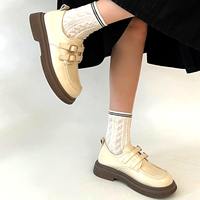 Stunning England Dual Buckle Straps Leather Shoes Back School Party Gothic Girlystyle Amazing  - Thumbnail 8