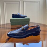 Black Leather Moccasin Handmade Formal Loafer Slips On Shoes - Thumbnail 1