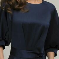 Navy Blue Formal Retro Knee-Length Pencil Wedding Guest Dress,1660 - Thumbnail 1