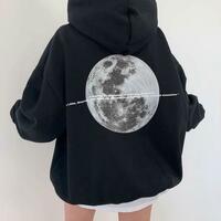 Planet Moon Printed Hoodie Sweatshirt - Thumbnail 2