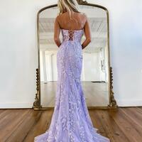 Sweetheart Lace Mermaid Long Evening Prom Dress - Thumbnail 2