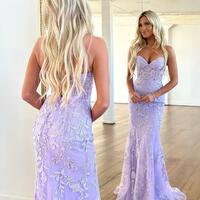 Sweetheart Lace Mermaid Long Evening Prom Dress - Thumbnail 4