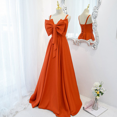 Birthday party bar mitzvah dresses orange big bow set strapless dresses evening gowns