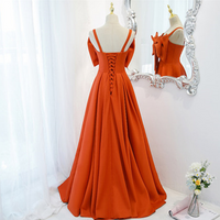 birthday Party Bar Mitzvah Dresses Orange Big Bow Set Strapless Dresses Evening Gowns - Thumbnail 1
