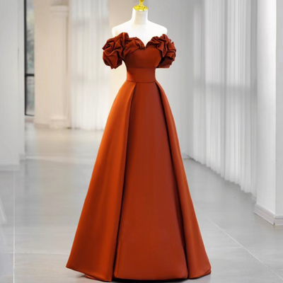 Strapless elegant prom dresses,orange party dresses formal gowns
