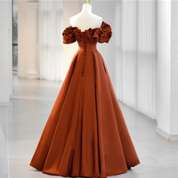 strapless Elegant Prom Dresses,orange Party Dresses Formal Gowns - Thumbnail 1