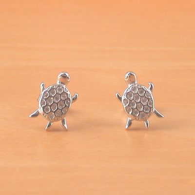 Sterling silver cz turtle stud earrings/turtle studs.cz turtle jewellery/cz turtle jewelry/silver turtle earrings/turtle gift/uk