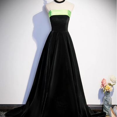 Black sheath trailing high feeling velvet high-end atmosphere cocktail dresses formal gowns