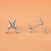 Sterling Silver Scissor Stud Earrings/Scissor Earrings/Silver Scissor Earrings/Scissor Jewellery/Scissor Jewelry/UK - Thumbnail 1