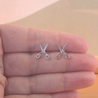 Sterling Silver Scissor Stud Earrings/Scissor Earrings/Silver Scissor Earrings/Scissor Jewellery/Scissor Jewelry/UK - Thumbnail 3