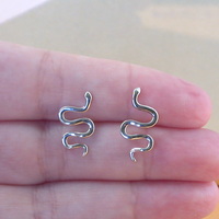 Sterling Silver Snake Stud Earrings/Snake Earrings/Serpent Earrings/Snake Jewellery/Snake Jewelry/Hecate/Hekate/Hecate Snake/UK - Thumbnail 2