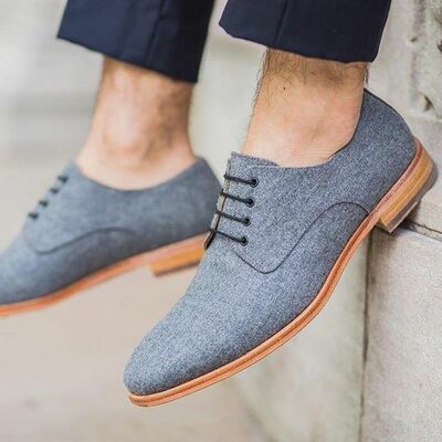 Men's vintage british style low to help casual shoes - Thumbnail 1