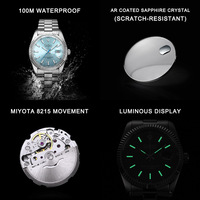 Cadisen watch 40mm case Japanese mechanical movt luminous 10ATM diving watch 8214 - Thumbnail 1