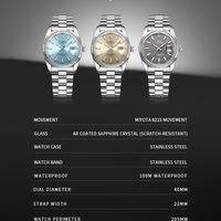 Cadisen watch 40mm case Japanese mechanical movt luminous 10ATM diving watch 8214 - Thumbnail 4