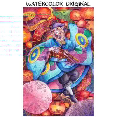 Watercolor original - the medicine seller