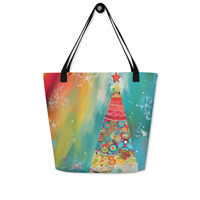 Tree Top Love All-Over Print Large Tote Bag - Thumbnail 1