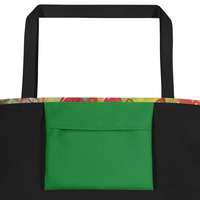 Santa All-Over Print Large Tote Bag - Thumbnail 2