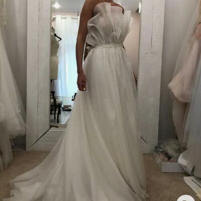 Simple chiffon beach boho wedding dresses bridal gowns,298 - Thumbnail 4