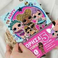 LOL Surprise Birthday Girl Invitation Canva Editable Instant Download - Thumbnail 3