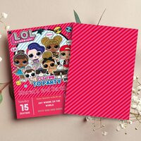 LOL Surprise Birthday Girl Invitation Canva Editable Instant Download - Thumbnail 1