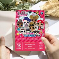 LOL Surprise Birthday Girl Invitation Canva Editable Instant Download - Thumbnail 2