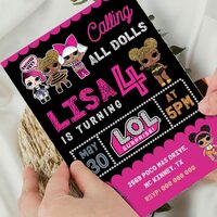 LOL Surprise Birthday Girl Invitation Canva Editable Instant Download - Thumbnail 3