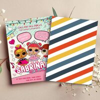 LOL Surprise Birthday Girl Invitation Canva Editable Instant Download - Thumbnail 1