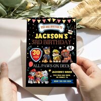 Paw Patrol Birthday Invitation Canva Editable Instant Download - Thumbnail 2